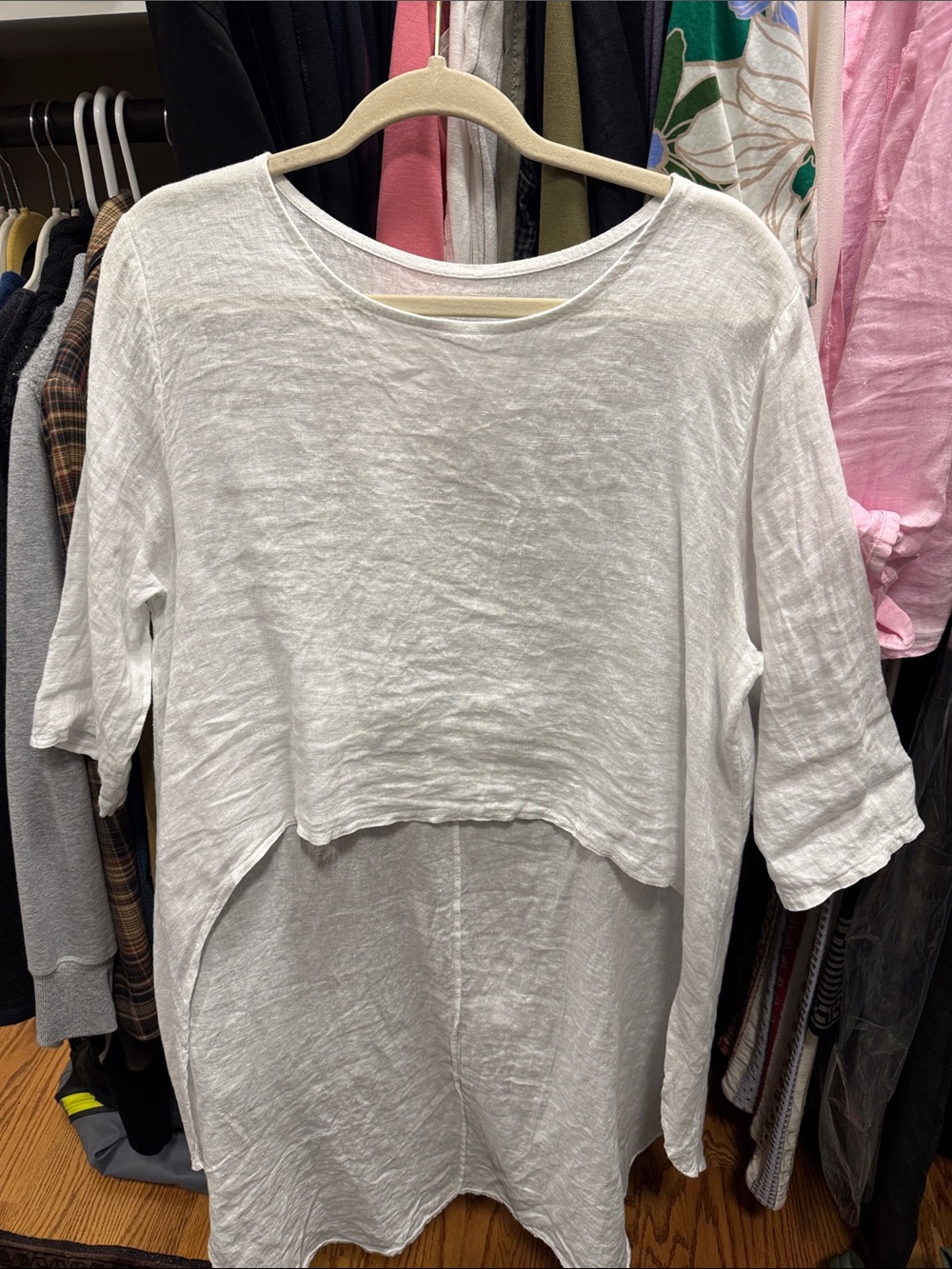 NWOT- white linen duster. OS